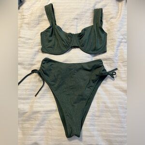 A&F Green Shimmer Bikini Set